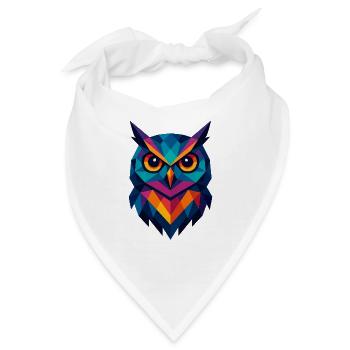 Eule | Eulenkopf Print - Bandana - Weiß - Vorne