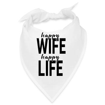 Happy Handlettering Doppelmotiv - Bandana - Weiß - Vorne