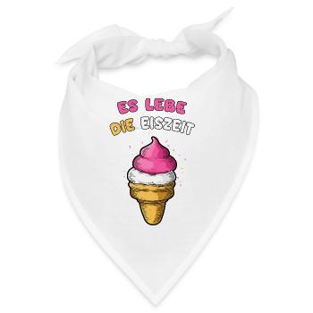 Es lebe die Eiszeit mit Eiscreme - Bandana - Weiß - Vorne