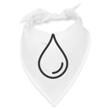 Einzelnes Wassertropfen-Linien-Symbol-Logo - Bandana - Weiß - Vorne