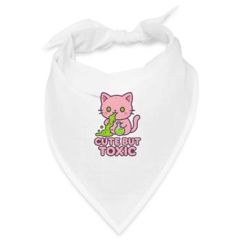 Giftige Kawaii-Katze - Bandana - Weiß - Vorne