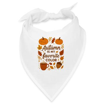 Herbstliebe Meine Lieblingsfarbe Herbst - Bandana - Weiß - Vorne