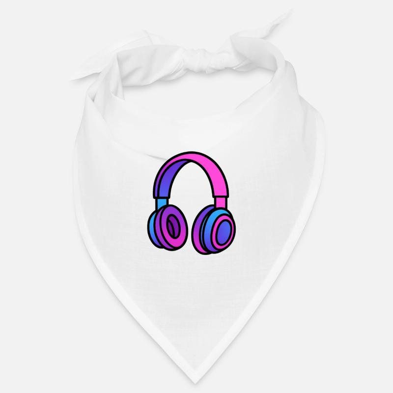 Neon Gradient Headphones Illustration Bandana