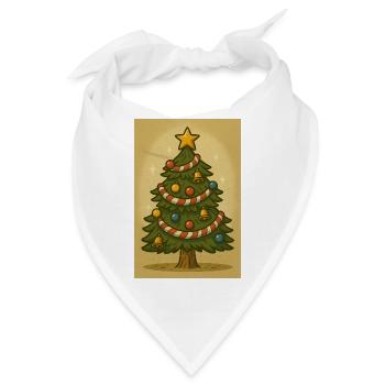 Weihnachtsbaum mit Zuckerschnur und Glocken - Bandana - Weiß - Vorne