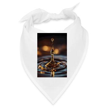 Goldener Wassertropfen-Spritzer - Bandana - Weiß - Vorne