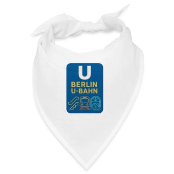 Berliner U-Bahn Neon Line Art - Bandana - Weiß - Vorne