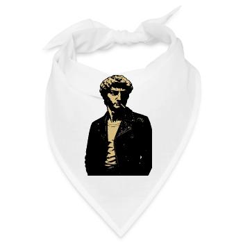 David Michelangelo Noir Rebell Portrait aus Leder - Bandana - Weiß - Vorne
