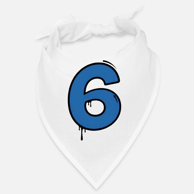 Graffiti Digit 6 Bleu Bandana