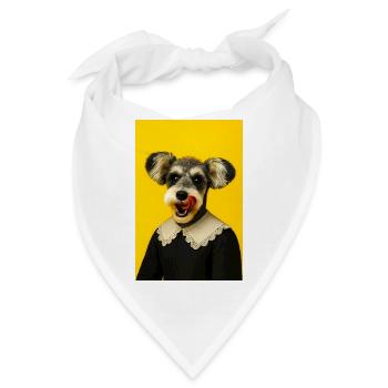 Hund mit Vintage-Spitzenhalsband - Bandana - Weiß - Vorne