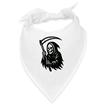 Sensenmann Silhouette Druck - Bandana - Weiß - Vorne