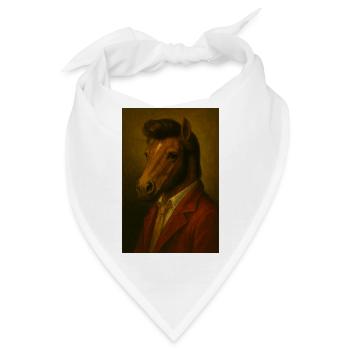 Pferdeporträt im Anzug - Bandana - Weiß - Vorne