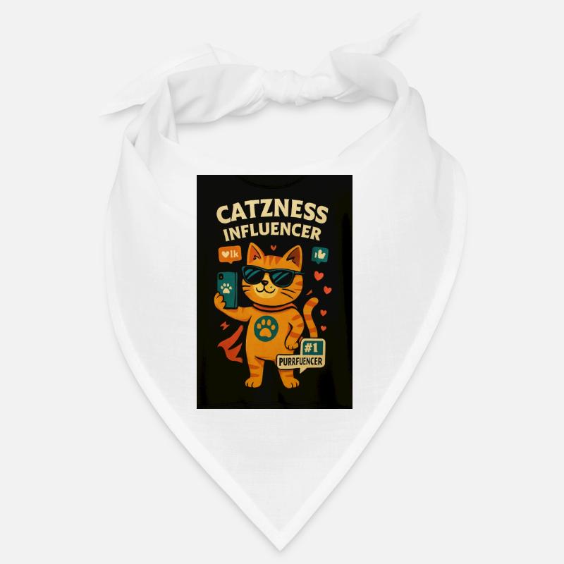 Chat influenceur avec lunettes de soleil Bandana