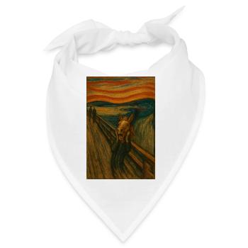 Pferd im Scream Stil Brücke - Bandana - Weiß - Vorne