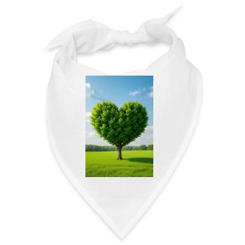 Herzbaum auf Sonnenbeschienener Wiese - Bandana - Weiß - Vorne