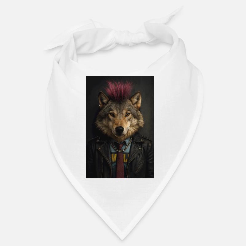Wolfs Punk Mohawk Lederjacke Bandana