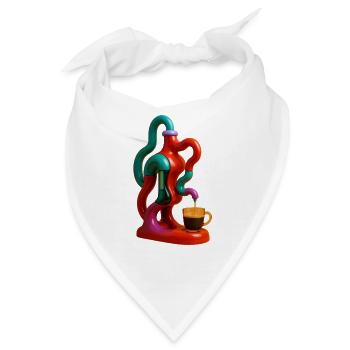 Kaffeefluss im Farbenspiel - Bandana - Weiß - Vorne