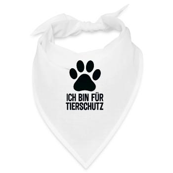 Pfotenabdruck für Tierschutz - Bandana - Weiß - Vorne