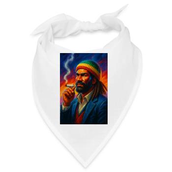 80s Action Movie Rasta King Portrait - Bandana - Weiß - Vorne