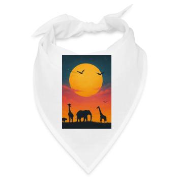 Savannen Sonnenuntergang - Bandana - Weiß - Vorne