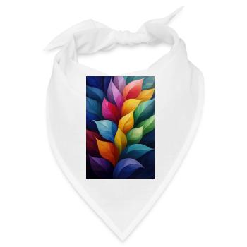 Abstrakte Pflanzenillustration - Bandana - Weiß - Vorne