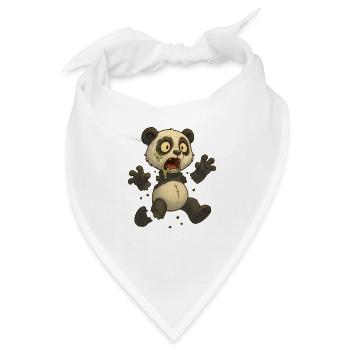 Panda Zombie Verweste Untote Halloween - Bandana - Weiß - Vorne