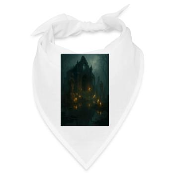 Gotische Ruine im Mondlicht - Bandana - Weiß - Vorne