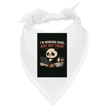 Panda am Laptop: Heute nicht - Bandana - Weiß - Vorne