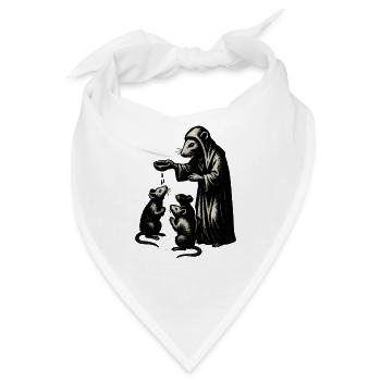 Pestdoktor und Ratten – Vintage - Bandana - Weiß - Vorne
