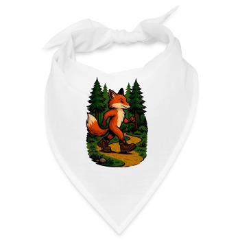 Wandernder Fuchs im Wald - Bandana - Weiß - Vorne