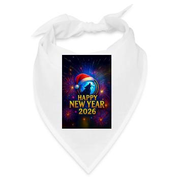 Winterwolf Neujahr 2026 - Bandana - Weiß - Vorne