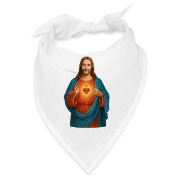 Herzlicht Jesus Emblem - Bandana - Weiß - Vorne