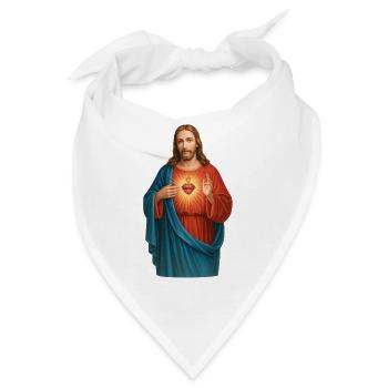 Herz Jesu Lichtstrahlen Illustration - Bandana - Weiß - Vorne