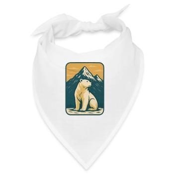 Polar Bär vor Berglandschaft - Bandana - Weiß - Vorne