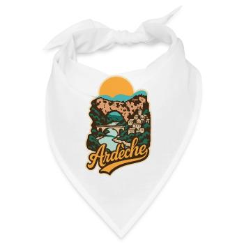 Ardèche Frankreich Natur Illustration - Bandana - Weiß - Vorne