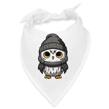 Eule Comic Winter Cozy - Bandana - Weiß - Vorne