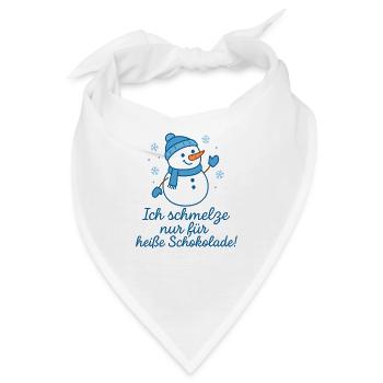 Schneemann schmelzen, heiße Schokolade Weihnachten - Bandana - Weiß - Vorne