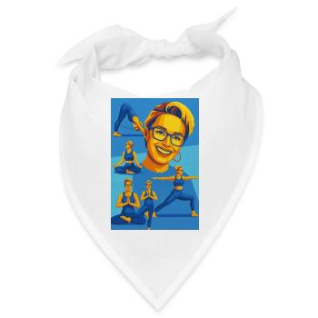 Kaleido Yoga Porträts - Bandana - Weiß - Vorne