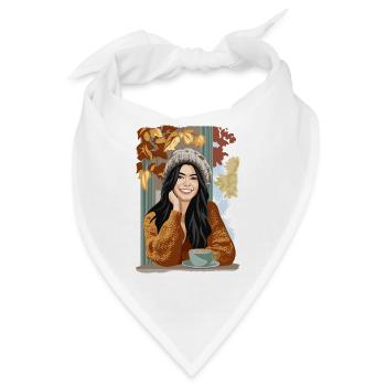 Herbstlicher Kaffee - Bandana - Weiß - Vorne