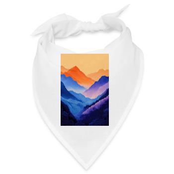 Illustration einer Gebirgslandschaft - Bandana - Weiß - Vorne