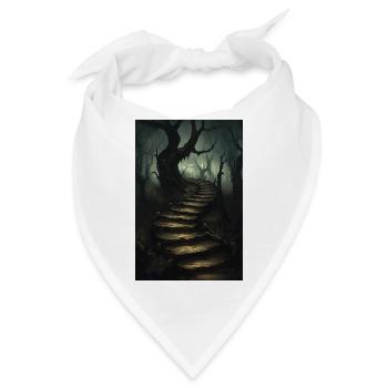 Dark Fantasy Horror Illustration - Bandana - Weiß - Vorne