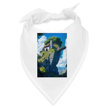Berghauslandschaft - Bandana - Weiß - Vorne