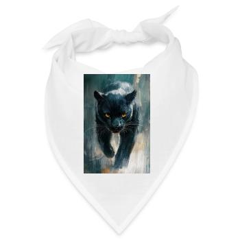 Illustration eines Panthers - Bandana - Weiß - Vorne