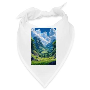 Illustration einer Naturlandschaft - Bandana - Weiß - Vorne