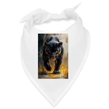 Illustration eines Panthers - Bandana - Weiß - Vorne