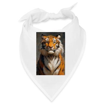 Illustration eines Tigers - Bandana - Weiß - Vorne