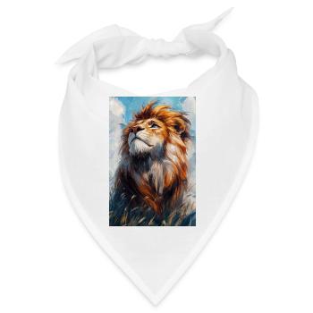Illustration eines Löwen - Bandana - Weiß - Vorne