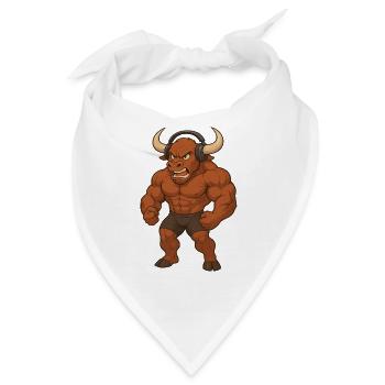Bull Buffalo Muskulös Beats Bodybuilding Sport - Bandana - Weiß - Vorne