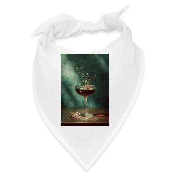 Smaragd Splash Cocktail Vintage Kunst - Bandana - Weiß - Vorne