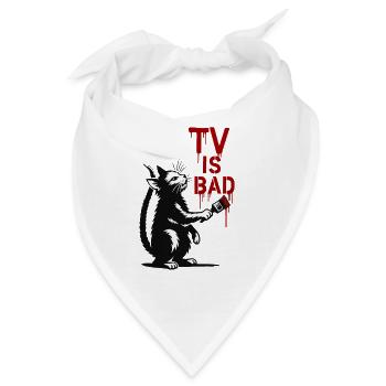 Kater malt TV ist schlecht - Bandana - Weiß - Vorne