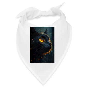 Illustration einer Katze - Bandana - Weiß - Vorne
